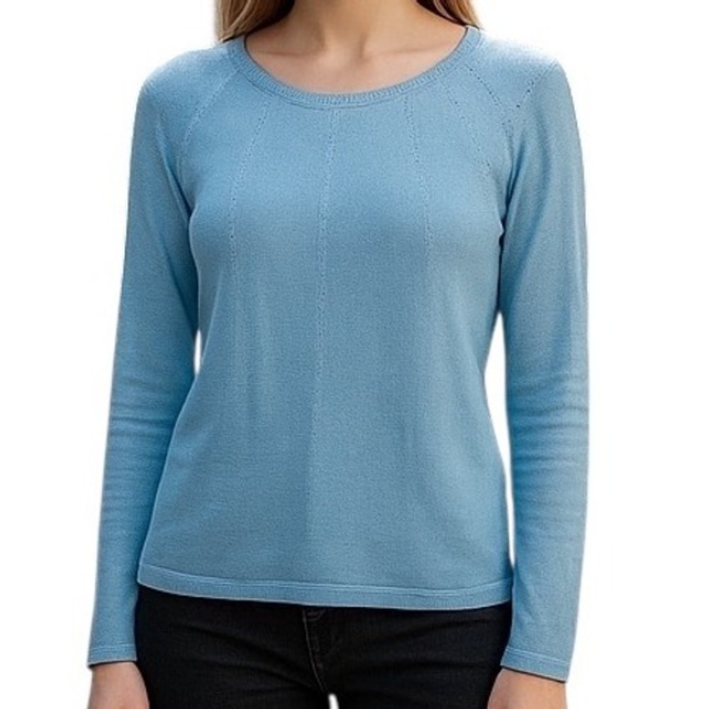 Talbots Long Sleeve Scoop Neck Merino Wool Knit Comfy Pullover Sweater Size M
